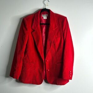 Anthonys red corduroy blazer size 14  holiday feminine classic preppy career
